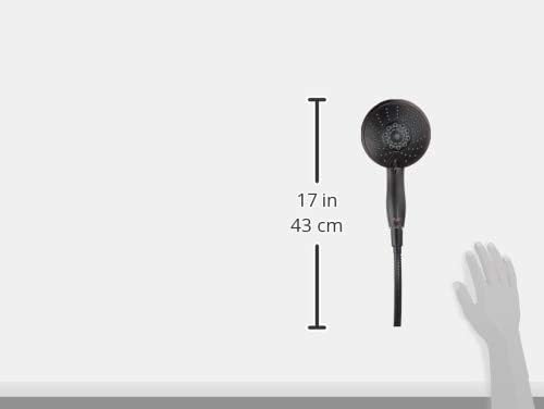 Anti-Clog High Pressure Large Oil Rubbed Bronze Dual Shower Head 5-inch 5-Settings Shower Head with Handheld Spray Combo + 5 Foot Stainless Steel Shower Hose w/ BRASS connectors