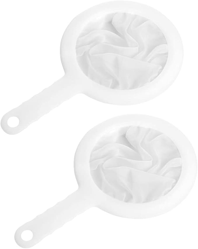 2-Piece 200-Mesh Ultra-Fine Juice Strainer Set, Smooth Fine Mesh for Soy Milk, Juice, Wine, Multi-Purpose Kitchen Strainer with Non-Slip Handle for Home & Commercial Use