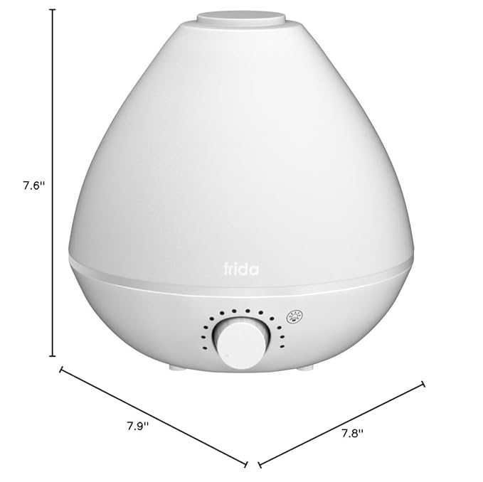 Frida Baby 3-in-1 Cool Mist Humidifier for Baby with Diffuser + Nightlight, Allergy Relief Baby Humidifier for Bedroom, Nursery + Large Rooms, Quiet, Auto Shut Off, Runs +24hrs