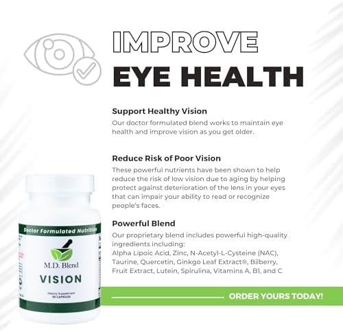 Vision - Expert Formulated - Natural Robust Blend for Eye Wellness - with Lutein, Zeaxanthin, Astaxanthin, Zinc, Thiamine, Vitamins A & C - 30 Capsules (2 Pack)