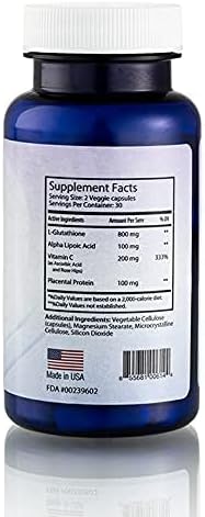 Relumins Advanced White Glutathione Capsules - Max Strength Brightening Supplement with ALA, Placenta, Rose HIPS & Vitamin C - Fights Oxidative Stress, Supports Collagen & Youthful Skin - 3 Bottles
