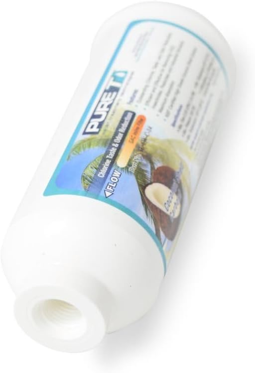 PureT IL-6W-C-14, 2"x6" (1/4" Threaded Connection) Inline Post GAC Carbon Filter - NSF Certified - Reverse Osmosis Water Filter, Lifetime of 1 Year or 700 Gallons