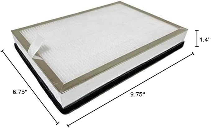 Nispira 3-in-1 True HEPA Activated Carbon Filter Replacement For MA#25 Air Purifier Part MA#25R | Remove Smoke, Dust, Pollen | Size 9.75 x 6.75 x 1.40 Inches | 4 Packs