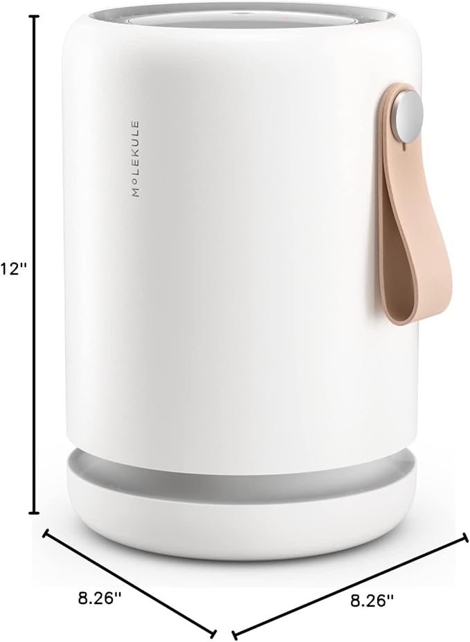 Molekule Air Purifier Mini+ - Purifies Rooms Up to 250 Sq Ft - Smart Purifier with High Pollutant Capture Rate - Air Quality Monitoring Capabilities - White