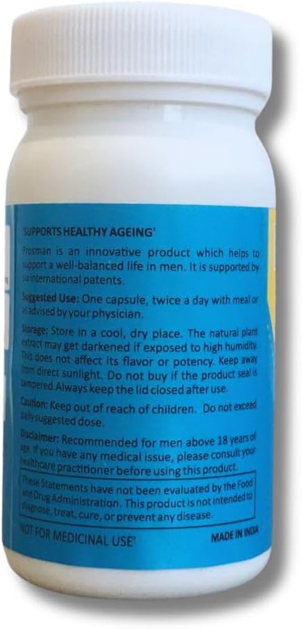 Supplement - Supports Healthy ageing & Improves Urinary Function | Patented Ingredient | Prunus domestica/pygeum (1Pack- 60 Capsules)