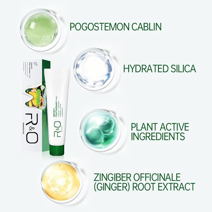 R&O Ginger Mint Fresh Toothpaste, 3.53 oz - A Miracle for Oral Hygiene, Maintains Fresh Breath, Relieves Oral Discomfort, Removes Dental Plaque, Enhances Oral Health
