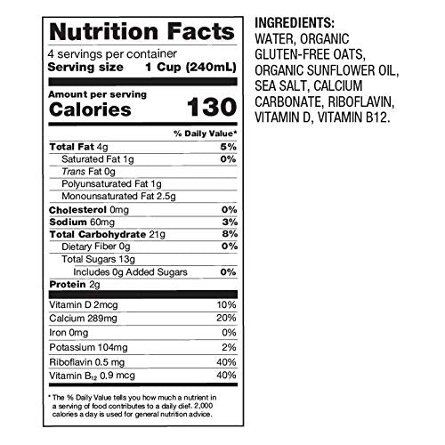 Oatsome Organic Oat Milk, 1-Liter Cartons, 6 Count, Regular, 202.86 Fl Oz (Pack of 2)