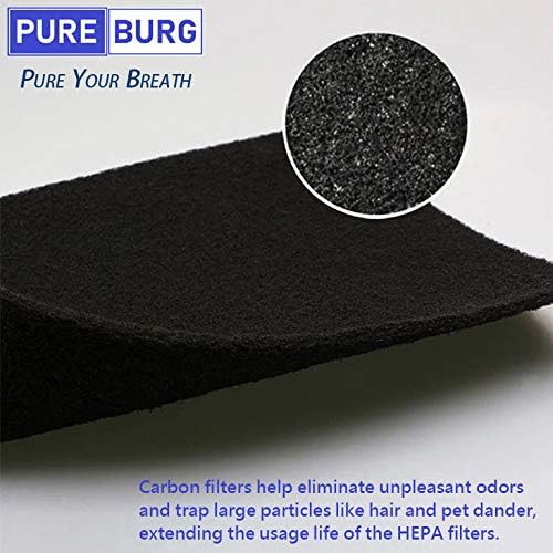 PUREBURG Replacement Filter Set Compatible with Purafide Air XP280 Air Purifier,2-Pack H13 True HEPA Activated Carbon Pre-Filters Air Clean Dust VOCs Odor,