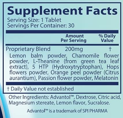 Quick Dissolve - Natural Sleep Supplement - Herbal Formula - 2 Pack (60ct)