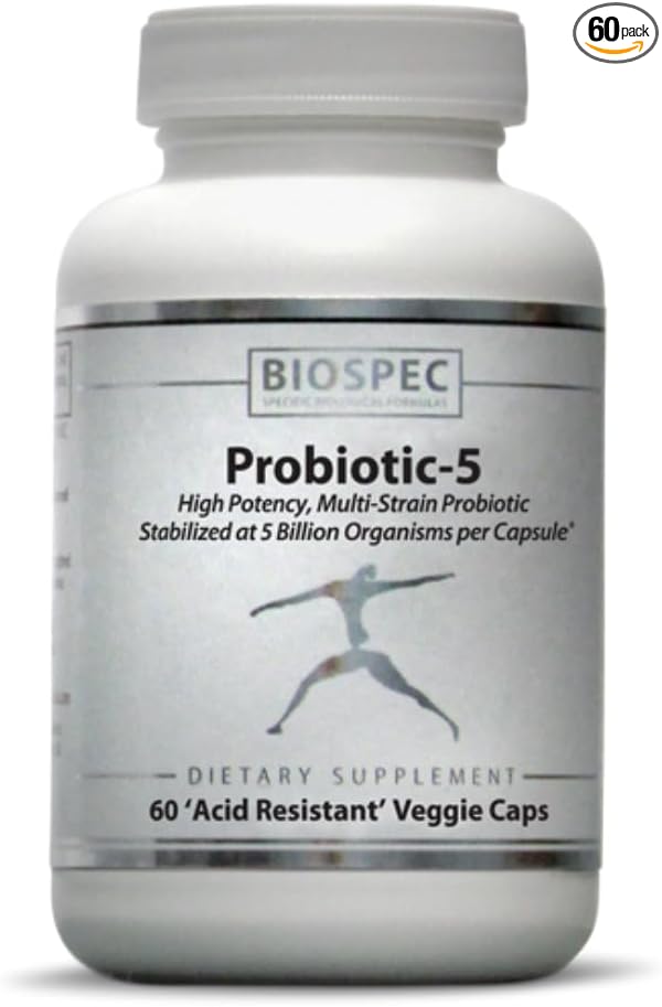 Probiotic-5 – Broad-Spectrum Probiotic Complex w/ 5 Billion Microorganisms and 5 Unique Probiotic Strains per Capsule.