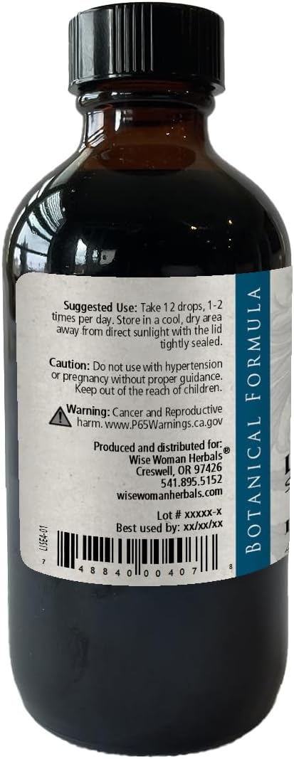 Wise Woman Herbals Licorice Root Solid Extract 4:1, Alcohol-Free, Herbal Digestive & Stomach Comfort, Adrenal Balance, Immune & Respiratory Support, Supports a Healthy Inflammatory Response, 4 Fl Oz