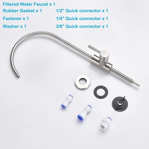 Brushed Nickel Drinking Water Purifier Faucet,Filtered Water Faucet for Kitchen, Sus304 Stainless Steel Beverage Faucet for Under Sink Water Reverse Osmosis Filter System with 1/2" 1/4" 3/8" Tube