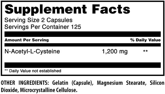 Amazing Formulas NAC (N-Acetyl-L-Cysteine) Supplement | 600 Mg per Serving | 250 Capsules | Non-GMO | Gluten Free | Made in USA