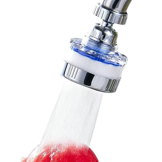 7Pcs Sink Water Filter Faucet with Cartridges Set, Universal 360 ° Rotating Kitchen Faucet Water Filter Removes Fluoride Heavy Metals Hard Water Compatible with Most Kitchen/Laundry Sink Faucets