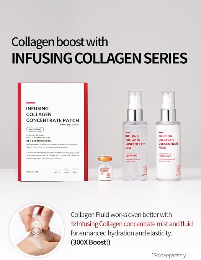 Infusing Collagen Powder (1.5g), Collagen Powder for face Skin Care, Anti-Wrinkle with Collagen, Korean Skin Care Cosmetic, All Skin Types, Collagen Booster, Skin Repair