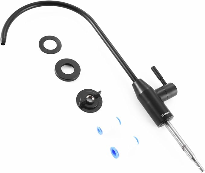 Reverse Osmosis Drinking Water Filter Tap Bar Sink Filtered Kitchen Faucet (Black)