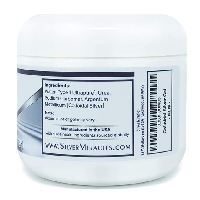 Silver Miracles - Colloidal Silver Gel - Nano Silver Gel Wound Care - Healing Ointment for Burns & Irritated Skin - for All Skin Types - 4 Oz Unscented