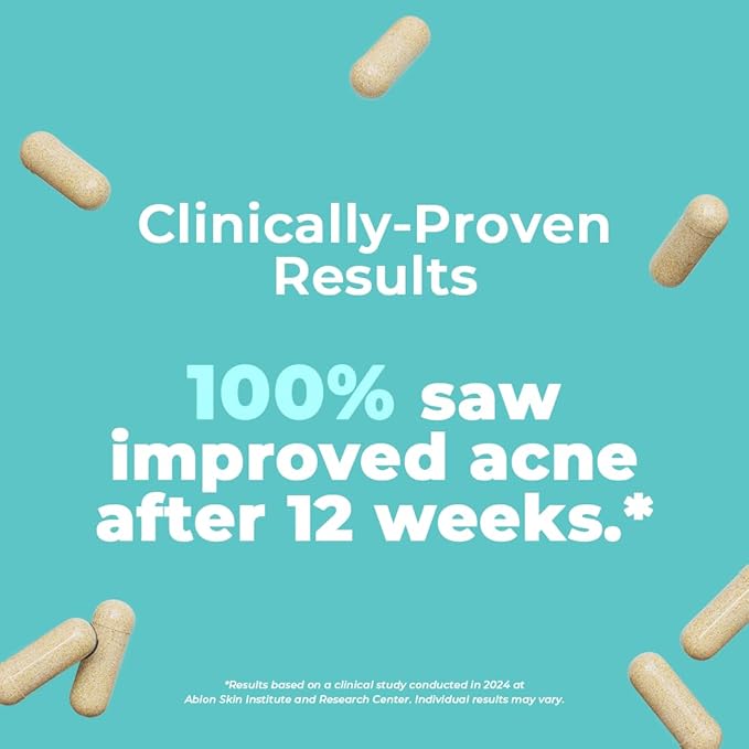 VitaMedica Clear Skin Vitamin Formula | Noncystic Acne Supplement for Skin Clearing | Clear Complexion for Women and Men | Vitamins A, C, E, Selenium, Chromium, and Zinc for Skin Health | 60 Count