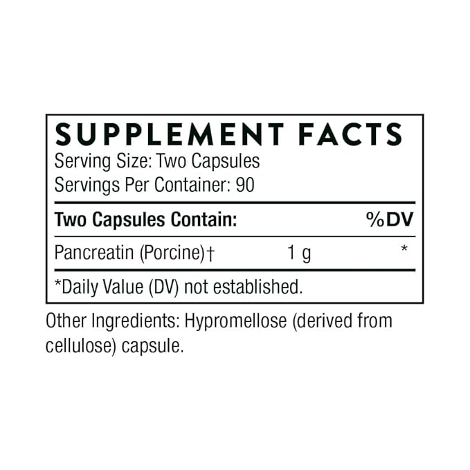 THORNE - Pancreatic Enzymes (Formerly Dipan-9) - Pancreatic Enzymes for Digestive Support and Nutrient Absorption* - 180 Capsules - 90 Servings