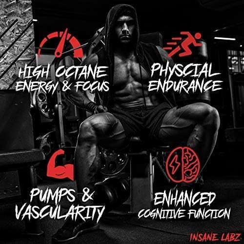 Insane Labz Psychotic Gold, High Stimulant Pre Workout Powder, Extreme Lasting Energy Focus, Pumps and Endurance with Beta Alanine, DMAE Bitartrate, NO Booster (35 Servings, Fruit Punch)