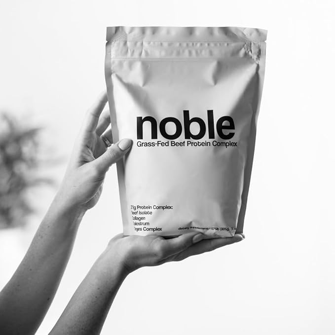 Noble All-in-One Vanilla Protein Powder, 21g Grass-Fed Beef Protein & Collagen, Colostrum & Organ Blend, Whey-Free, Seed Oil-Free, Zero-Carb, 30 Servings (1.75lbs)