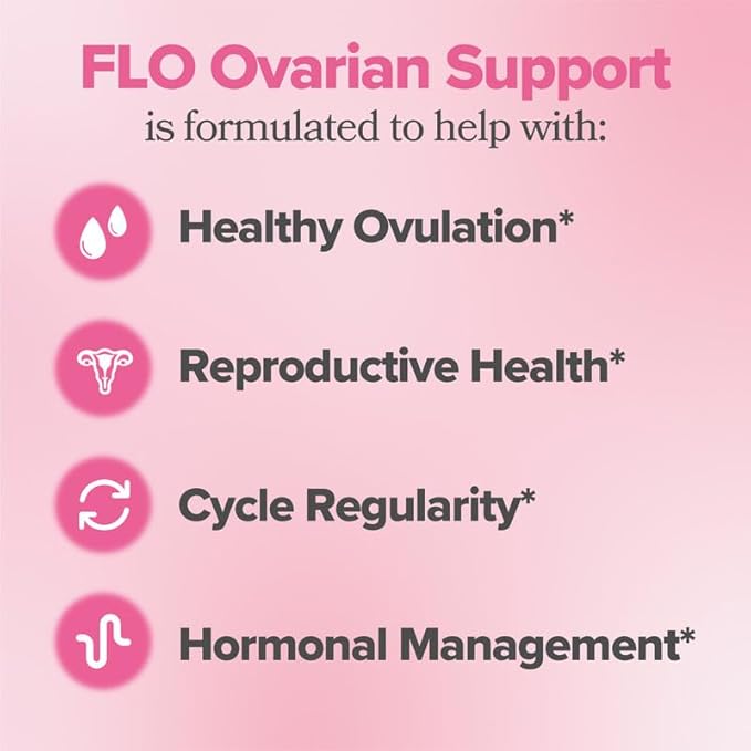 O Positiv FLO Ovarian Health Support – Hormone Balance for Women with DIM, Myo & D-Chiro Inositol, Folic Acid – Ovulation & Cycle Support – 30 Servings (Pack of 3)