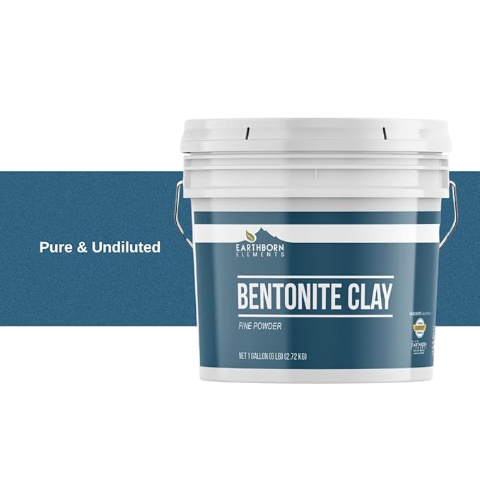 Earthborn Elements Bentonite Clay Powder, 1 Gallon Bucket, Pure Sodium Bentonite, Home Spa