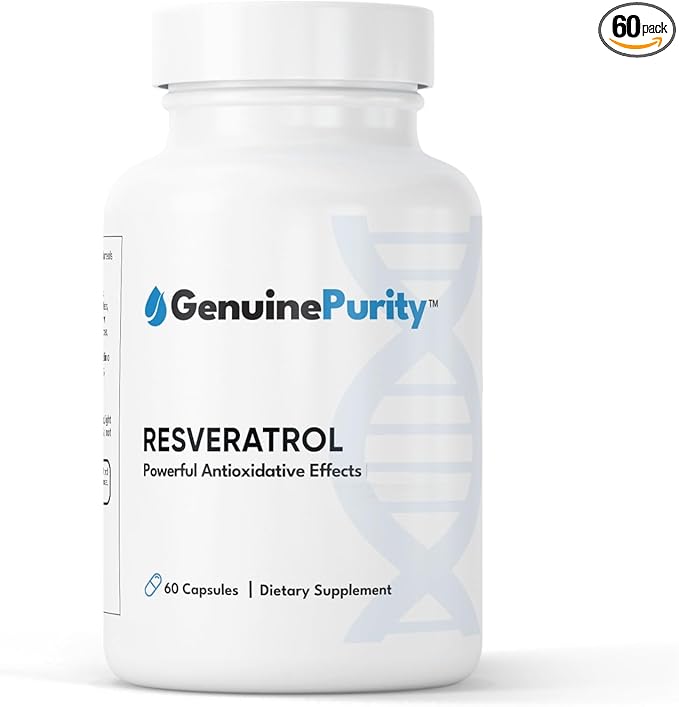 Liposomal Trans-Resveratrol 500mg | Powerful Antioxidant, Activates Sirtuins | Pure Liposomal Trans-Resveratrol Supplement | Gluten Free, Vegan, USA Made, Non-GMO | 60 Capsules