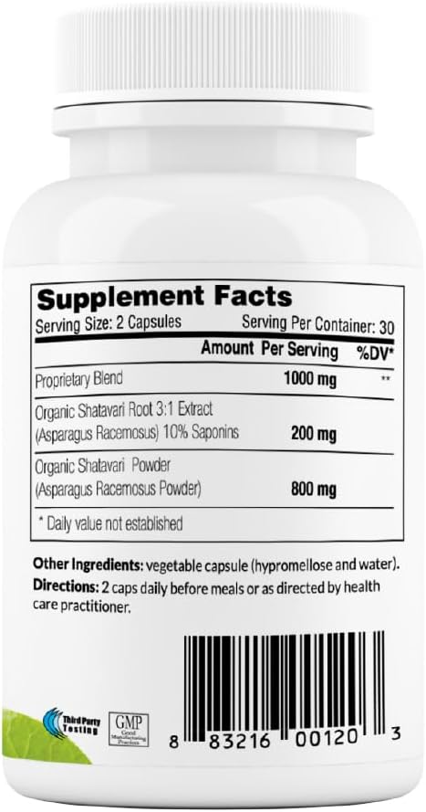 Sewanti Shatavari Capsules – Herbal Supplement for Female Hormonal Balance, Healthy Reproductive and Lactation 60 Vegan Capsules - 500mg