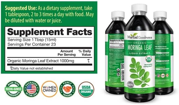 Herbal Goodness Moringa Leaf Extract - Parent (Moringa Leaf Extract 12oz)