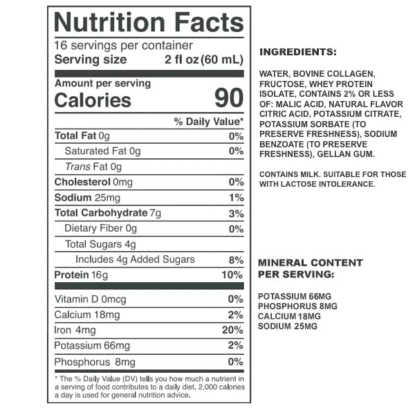 Wellness Protein Drink, 16g Protein per 2oz Shot, 32 fl oz Carton, 2 Pack, Berry, Collagen and Whey Drink, No Artificial Sweeteners