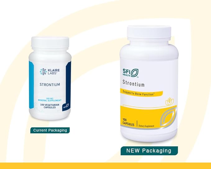Klaire Labs SFI Health Strontium - Hypoallergenic 300 Milligrams Bioavailable Strontium Citrate for Bone & Tissue Support (100 Capsules)
