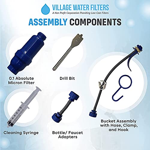 VF100 Portable Water Filtration System. Personal Emergency Gravity Water Filter for Camping, Hiking, Backpacking, Travel, and Outdoor Survival. Works with Bottle, Bag, Bucket, Faucet, or Hose