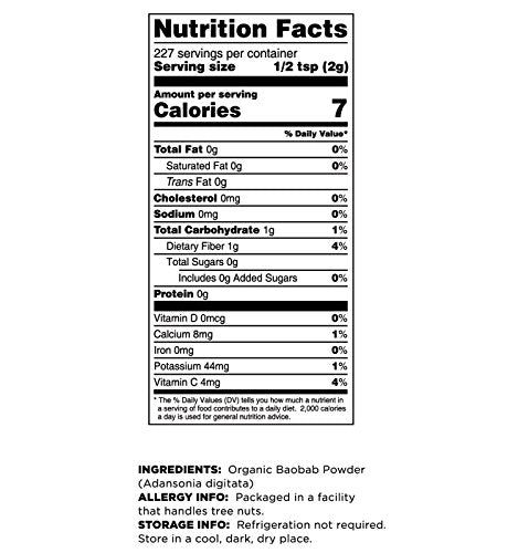 Terrasoul Superfoods Organic Baobab Fruit Powder, 1.5 Pounds