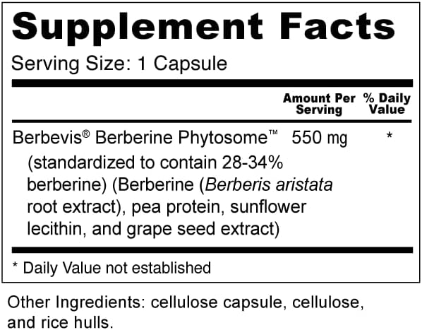 Wellness Resources Berberine Ultra - Advanced Absorption Berberine Phytosome (550mg, 60 Veggie Capsules)