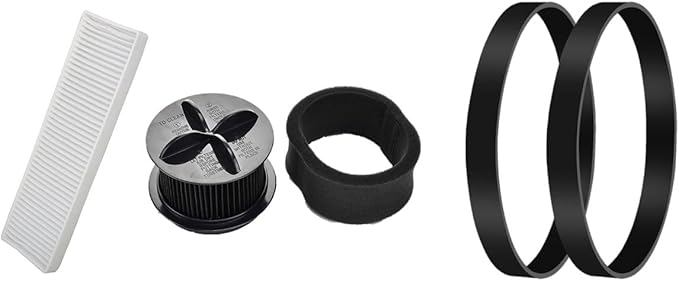 Replacement for Bissell Style 9 Hepa Filter Kit Style 32R9 Filters + 2 Bissell Style 9 Belts. Compatible with Bissell CleanView Helix Vacuum 95P1, 82H1, 82H1H, 82H1M, 82H1R, 82H1T Cleaner, Black