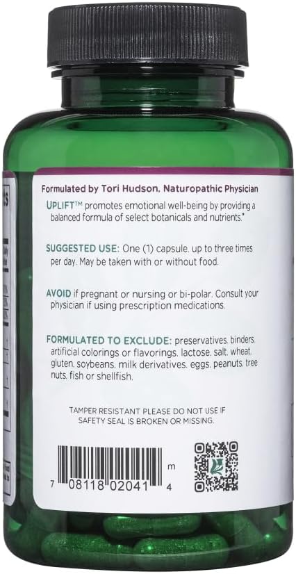 Vitanica Uplift, Mood and Emotional Support, Vegan, 120 Capsules