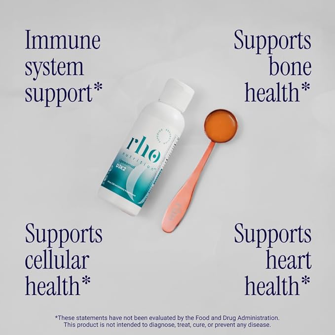 Liposomal D3K2 – Ultra High Absorption Liquid Vitamins D3 and K2 Supplement – Boosts Immune System & Overall Health; Supports Strong Bones & Muscles, and a Healthy Heart