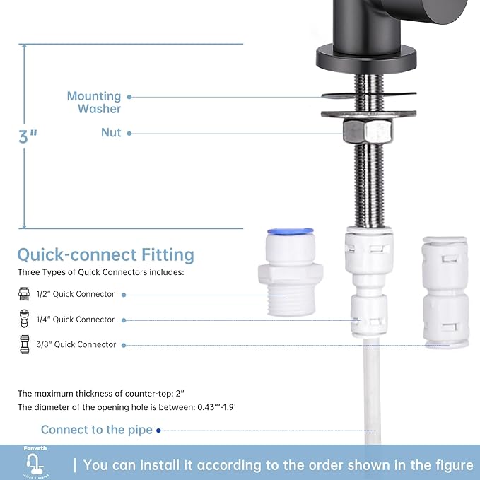 Drinking Water Faucet, Lead-Free Water Filter Faucet RO Stainless Steel Brushed Nickel Reverse Osmosis Faucet for Under Sink Water Filter System