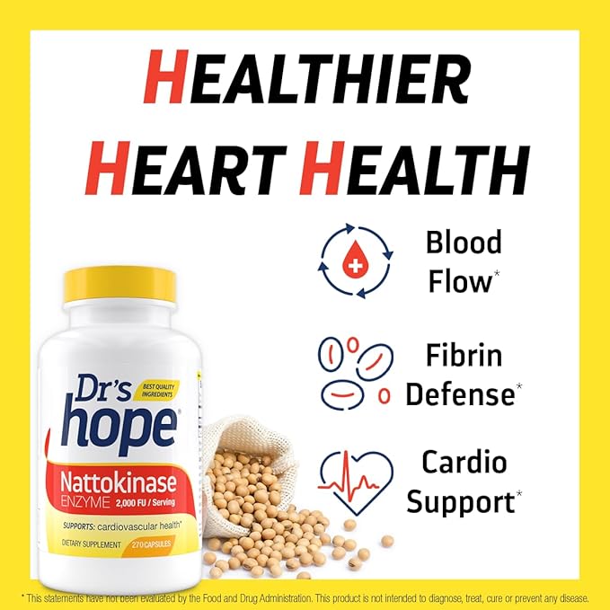 Nattokinase 2000 FU - Nattokinase Supplement Supports Cardiovascular Health and Healthy Blood Circulation - Non-GMO, Gluten-Free, 270 Veggie Capsules, Made in The USA