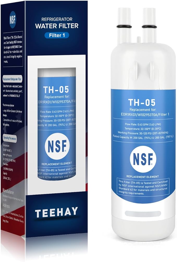 EDR1RXD1 Water Filter 1 Replacement, Compatible with WRS315SDHZ, WRS571CIHZ, WRS555SIHZ, WSF26C3EXF, WRS325SDHZ, WRF560SEHZ, WRF560SEHB, WRF560SEHW, WRF560SEHV, WRS555SIHW, WRS555SIHV, 1 Pack
