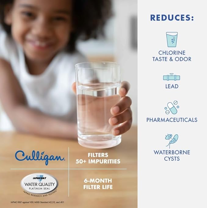 Culligan CUW4 Refrigerator Water Filter | Replacement for Whirlpool Water Filter 4 (EDR4RXD1) | Replace Every 6 Months | Pack of 1