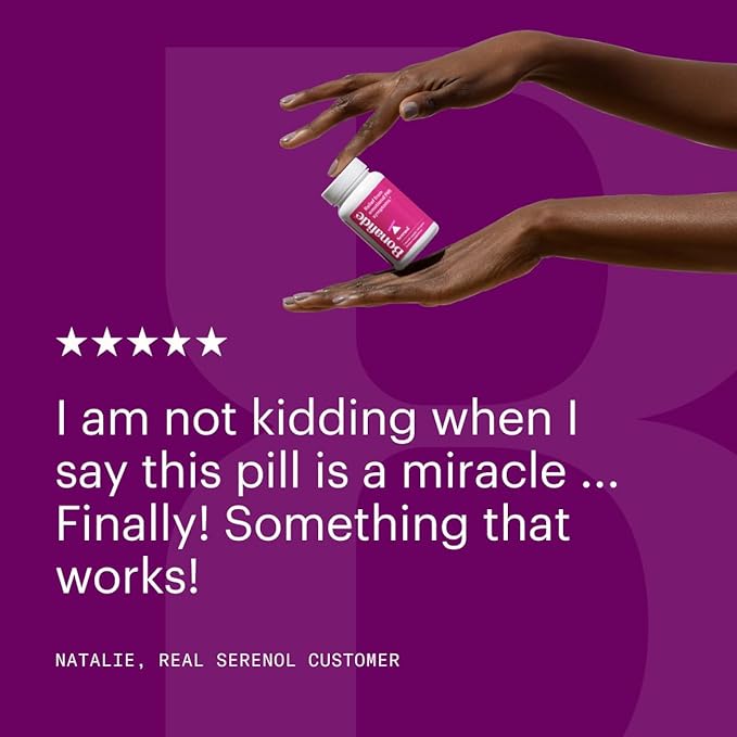 Serenol by Bonafide. Relief from Hormonal Mood Swings, Irritability, & PMS Bloating. — 2-Month Supply (120 Tablets)