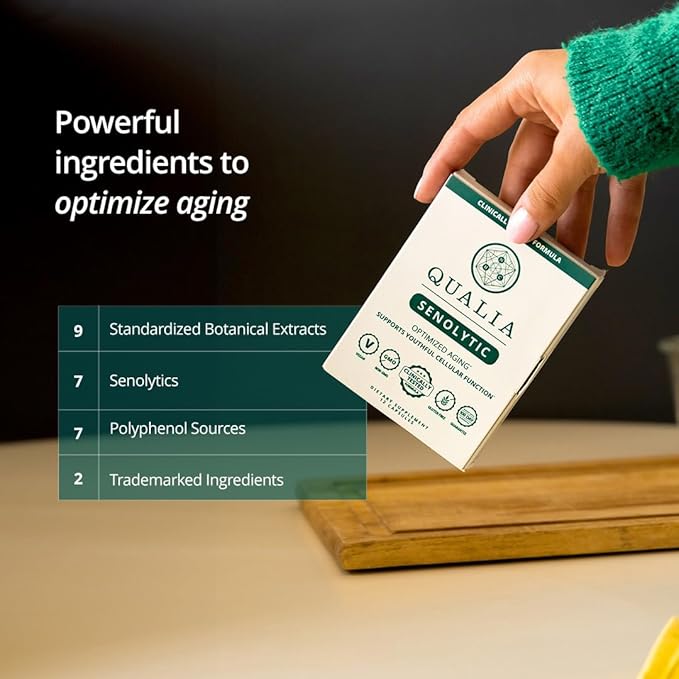 NEUROHACKER COLLECTIVE Qualia Senolytic Ultimate Formula for Enhanced Cell Repair&Rejuvenation 2-Day Aging&Longevity Support Regimen w. Fisetin,Quercetin, Piperlongumine,Senactiv®,Curcumin(Pack of 4)
