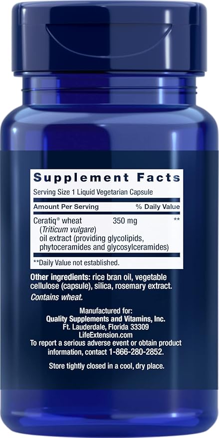 Life Extension Skin Restoring Ceramides, 30 Liquid Vegetarian Capsules (Pack of 2)