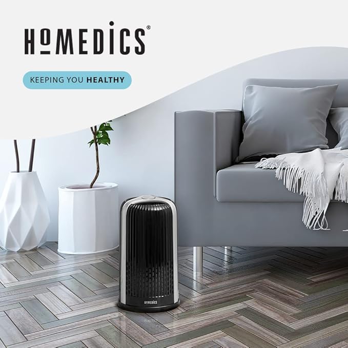 Homedics TotalClean 360-Degree HEPA-Type Air Purifier Filter Replacement, Works with Homedics AP-T10-BK and AP-T10-WT Air Purifiers, Captures Microscopic Airborne Particles