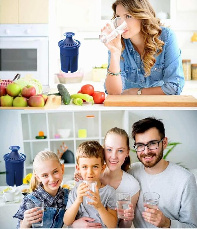 Elite Water Filter Lasting 6 Months-Efficient Long-Life Elite Filter, Replacement for Brita Pitcher Water Filter and Dispensers, Etc.,BPA FREE,2 Count(Blue)