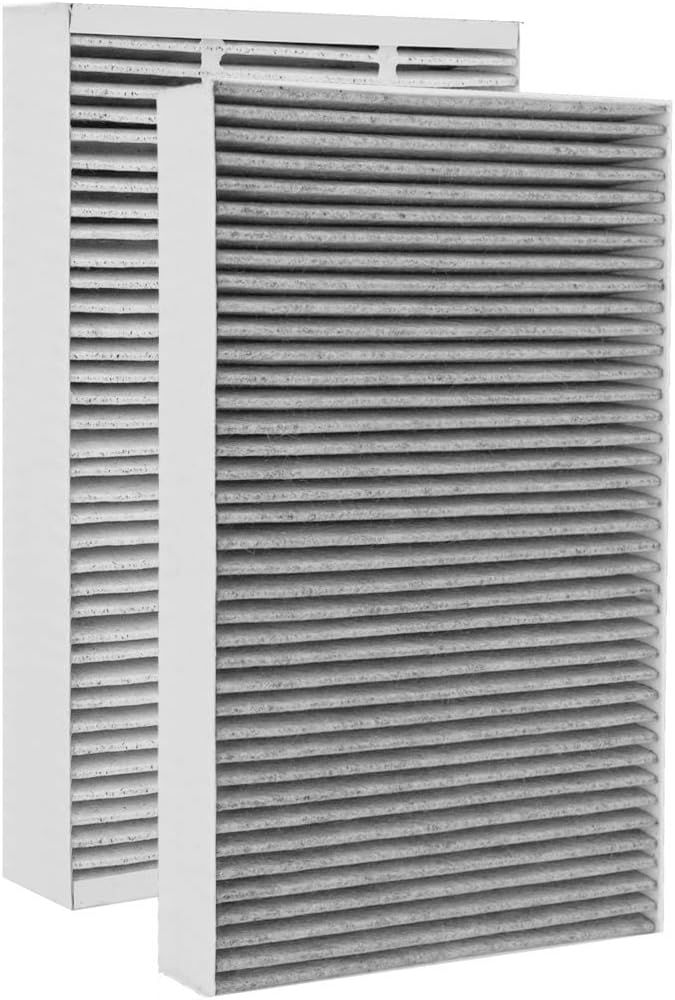F1 Carbon Allergen Reduction+Odor Removal, HEPA Replacement Filter Compatible with 3M Filtrete C01 T02 Room Air Purifier, 2 Pack
