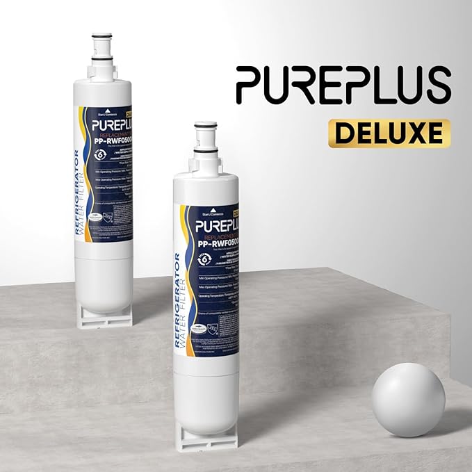 PUREPLUS 4396508 NSF 401 & 473 & 53 & 42 Certified Refrigerator Water Filter, Replacement for EDR5RXD1, EveryDrop Filter 5, 4396510, 4392857,Kenmore 46-9010,9085,LC400V,WF-NLC240V,RFC0500A,WF285,2Pack