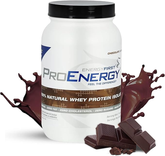 EnergyFirst Grass-Fed Chocolate Whey Protein Isolate (2lb), High-Protein Shake, Gluten-Free, Non-GMO Ideal for Meal Replacement & Workout Recovery, 35 Servings